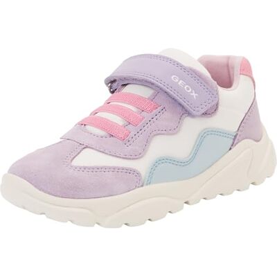 Geox CIUFCIUF Girl B Sneaker, off White/Lilac, 25 EU Geox CIUFCIUF Girl B Sneaker, off White/Lilac, 25 EU