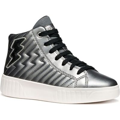 Geox J Mikiroshi Girl, Scarpe da Ginnastica, Argento Scuro, 29 EU Geox J Mikiroshi Girl, Scarpe da Ginnastica, Argento Scuro, 29 EU