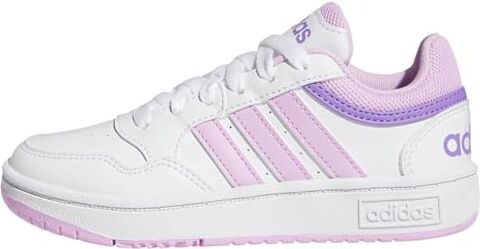 Adidas Hoops Shoes, Sneaker Unisex Bambini e ragazzi, Ftwr White Bliss Lilac Violet Fusion, 36 EU