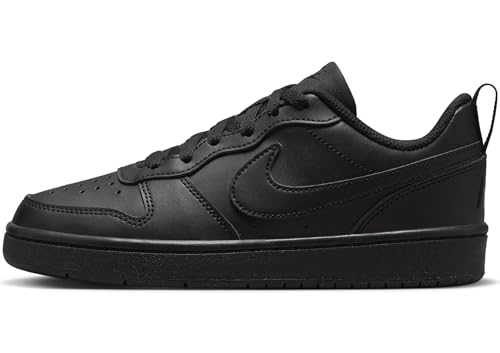 Nike Court Borough Low Recraft GS, Scarpe con Lacci, Black/Black/Black, 38 EU