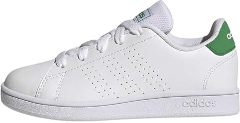 Adidas Advantage Lifestyle Court Lace Shoes, Sneaker Unisex Bambini e ragazzi, Ftwr White Green Core Black, 31 EU