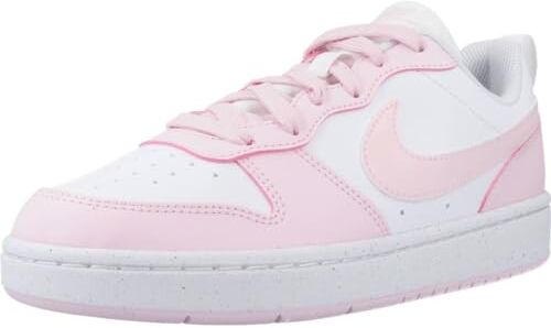 Nike Court Borough Low Recraft GS, Scarpe con Lacci, White/Pink Foam, 37.5 EU