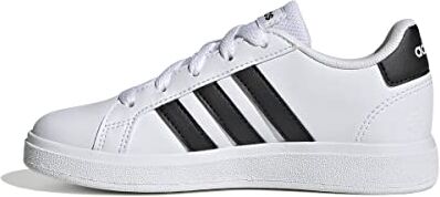 Adidas Grand Court Lifestyle Tennis Lace-up Shoes, Sneaker Unisex Bambini e ragazzi, Ftwr White Core Black Core Black, 30 EU