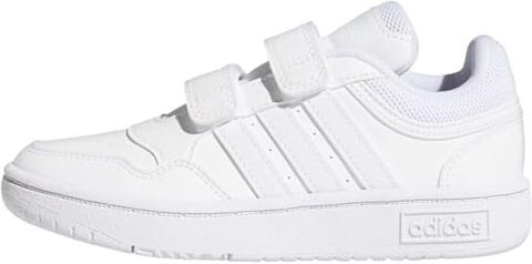 Adidas Hoops Lifestyle Basketball Hook-And-Loop Shoes Sneakers Unisex-Bambini e Ragazzi, Ftwr White Ftwr White Ftwr White, 32 EU