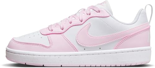 Nike Court Borough Low Recraft GS, Scarpe con Lacci, White/Pink Foam, 35.5 EU