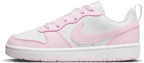 Nike Court Borough Low Recraft GS, Scarpe con Lacci, White/Pink Foam, 36.5 EU