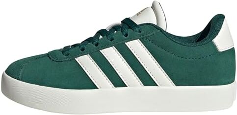 Adidas VL Court 3.0 Kids, Scarpe da Ginnastica Unisex Bambini e Ragazzi, Collegiate Green/off White/Gold Metallic, 40 EU