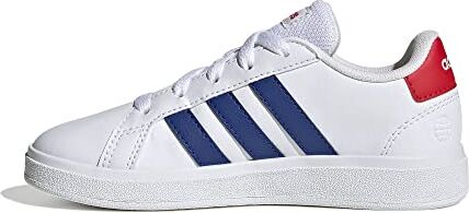 Adidas Grand Court 2.0 K, Sneaker Unisex Bambini e ragazzi, Cloud White Team Royal Blue Vivid Red, 38 2/3 EU