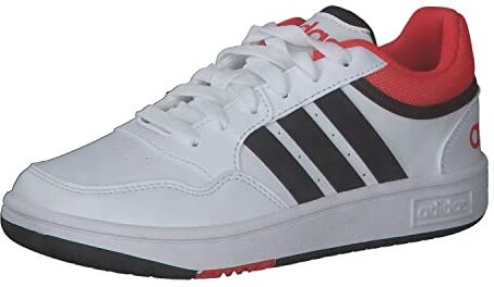 Adidas Hoops Shoes, Sneaker Unisex Bambini e ragazzi, Ftwr White Core Black Bright Red, 32 EU