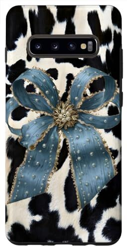 cows blue Bows girls Custodia per Galaxy S10+ mucche blu Fiocchi ragazze