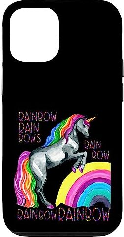 Kids Cute Animals Fun Style Custodia per iPhone 12/12 Pro Ragazza unicorno arcobaleno colorato adorabile grafica ragazze arcobaleno