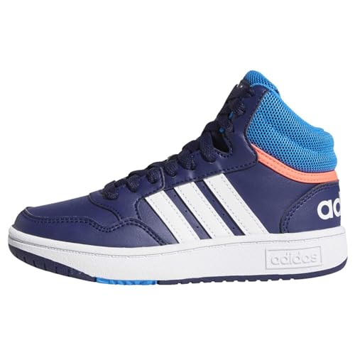 Adidas Hoops Mid Shoes, Sneakers Unisex Bambini e ragazzi, Dark Blue Blue Rush Turbo, 38 2/3 EU