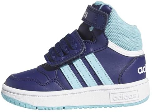 Adidas Hoops Mid Shoes, Sneakers Unisex Bimbi 0-24, Dark Blue Light Aqua Ftwr White, 25.5 EU