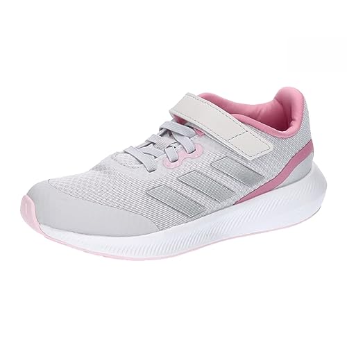 Adidas Runfalcon 3.0 Elastic Lace Top Strap, Sneakers Unisex Bambini e ragazzi, Dash Grey Silver Met Bliss Pink, 39 1/3 EU