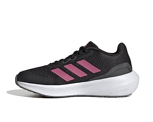 Adidas Runfalcon 3 Lace Shoes, Sneakers Unisex Bambini e ragazzi, Core Black Pulse Magenta Grey Six, 38 EU