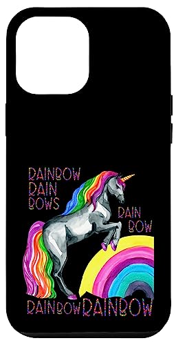 Kids Cute Animals Fun Style Custodia per iPhone 12 Pro Max Ragazza unicorno arcobaleno colorato adorabile grafica ragazze arcobaleno