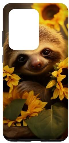 Yellow Sunflower Baby Sloth Cute Custodia per Galaxy S20 Ultra Giallo Girasole Bambino Bradipo Carino