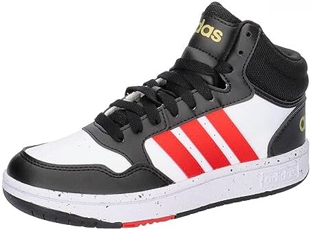 Adidas Hoops Mid Shoes, Sneakers Unisex Bambini e ragazzi, Ftwr White Vivid Red Core Black, 38 2/3 EU