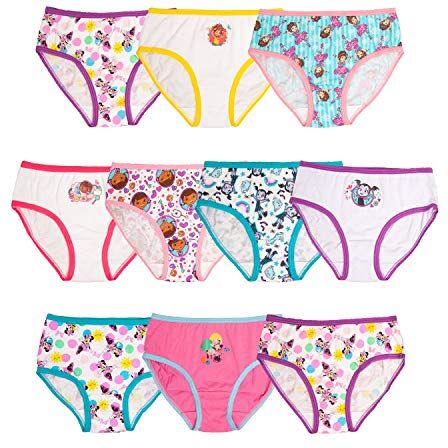 Disney Girls' Doc McStuffins, Elena, Minnie, Fancy Nancy, Underwear Multipacks, Jr 10pk, 2T/3T