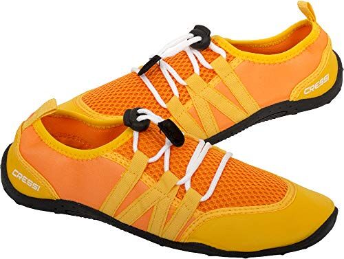 Cressi Elba Pool Shoes Scarpe per gli Sport Acquatici Unisex Adulto, Multicolore (Arancio/Giallo), 38 EU