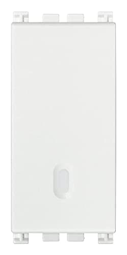 VIMAR Interruttore 1P serie Arké, 10 AX 250 V illuminabile, tasto sostituibile, max 100 W per lampade con alimentatore integrato (IEC 60669-1:2017), bianco