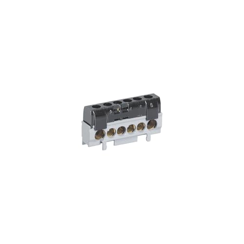 Legrand Morsettiera di ripartizione fase IP 2X, 1 connessione 10A, 35 mm2, lunghezza 62 mm, colore: Nero