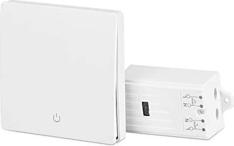 Gmornxen Interruttore Luce Senza Fili 2300W Kit Interruttore Luci Wireless, Interruttore da Parete Wireless Impermeabile IP66, Trasmettitore non Richiede Batterie, Interruttore Del Telecomando Distanza 150m