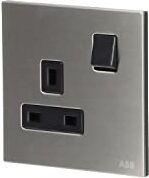 ABB Millenium -13A Socket (Singolo)  BS SP PRESA INTERRUTTORE Acciaio inossidabile