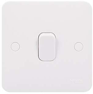 Schneider Electric Lisse Bianco Modellato, Singolo Rocker 2 Way Light Switch, 10AX, , Bianco