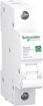 Schneider Electric Interruttore automatico Resi9 1P, 25A, B caratteristiche, 6kA