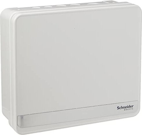 Schneider Electric Easy9+ Unità di consumo, 8 vie, senza entrate, contenitore a montaggio superficiale, kit semi scarico disponibile, EZ9E8MCU, metallo