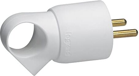 Legrand Spina in plastica 2P + T 16 A, con anello di estrazione, colore: Bianco