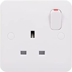 Schneider Electric Lisse Bianco Modellato Presa di alimentazione singola commutata, 13A, Polo singolo, GGBL3010S, Bianco