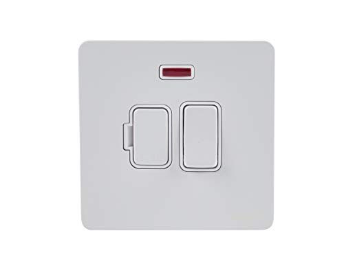 Schneider Electric GU5411WPW Piastra piatta senza viti, con interruttore fusibile, neon, metallo bianco