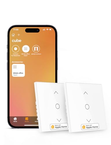 Refoss Interruttore per Tapparelle WiFi con Apple HomeKit, Timer per Tapparelle, Interruttore per Tende con Controllo Percentuale, con Retroilluminazione, Compatibili con Siri, Alexa, Google
