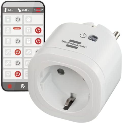 Brennenstuhl Presa Smart  Connect WiFi WA 3000 XS01   Presa Intelligente Wifi Compatibile con Alexa e Google Home   Controllo Remoto della Smart Plug tramite APP   230V, 3000W   Colore Bianco