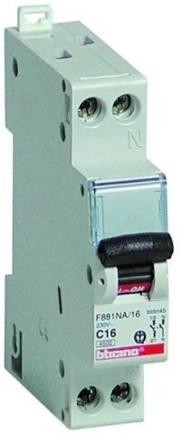 BTicino Interruttore magnetotermico 1P+N 20A  Serie Btdin F881NA/20