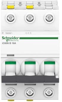 Schneider Electric Schneider  Interruttore di Circuito iC60N, 3P, 16A, B. Caratteristica, 16 A, 3 Polig