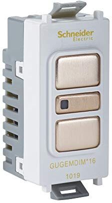 Schneider Electric GUGEMDIMWSS16 Ultimate Grid System Dimmer elettronico a 2 vie, retrattile, acciaio/bianco