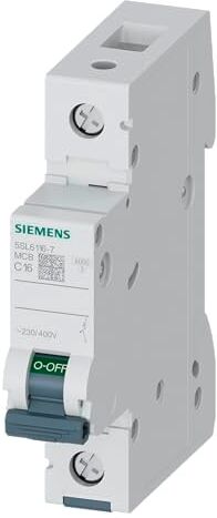 Siemens Interruttore Automatico 5sl6, da 230/400 V, 1 polo c-16a