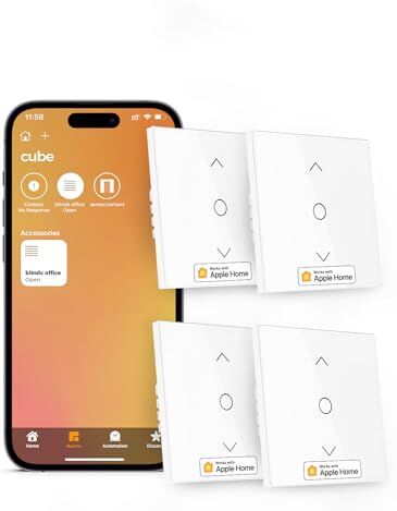 Refoss Interruttore per Tapparelle WiFi con Apple HomeKit, Timer per Tapparelle, Interruttore per Tende con Controllo Percentuale, con Retroilluminazione, Compatibili con Siri, Alexa, Google