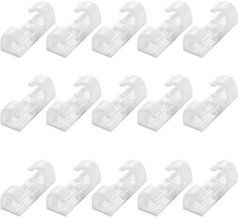 GMWD 40pcs morsetti per cavi, morsetti per cavi autoadesivi forti morsetti per fili di finitura morsetti di gestione del cavo in plastica durevoli per montaggio rotondo per casa e ufficio