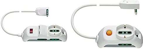 VIMAR Fp00518.C.B Presa Multipla Con 2 Usb E Interruttore Automatico Di Protezione 10 A, 2 Biprese Sicury, 1 Presa Universale & Fp00511.C.B Multipla Universale Con Interruttore Luminoso, 2 Biprese