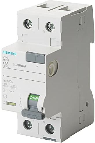 Siemens – Interruttore differenziale tipo-f 40 A 1 + N 30 MA 230 V 2 Moduli