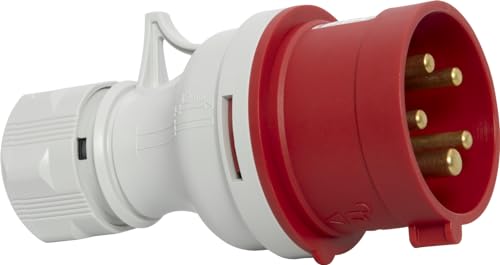 Brennenstuhl Spina Elettrica CEE a 5 Poli per Uso Esterno, Presa Industriale Maschio CEE 400V/16A, Connessione Avvitabile, Utilizzo in Cantieri, Campeggio, Applicazioni Commerciali, IP44, 16A