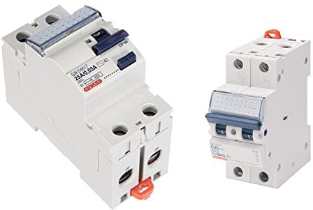 Gewiss Interruttore Differenziale Puro Idp Na 2P 25A Tipo AC Istantaneo Idn=0,03A 230V 2 Moduli & Interruttore Magnetotermico Mt45-1P+N Curva C 10A 2 Moduli