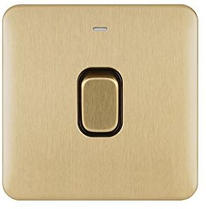 Schneider Electric Lisse Interruttore di controllo senza viti con indicatore LED, 240 V, oro, GGBL2011BSBS, 240V