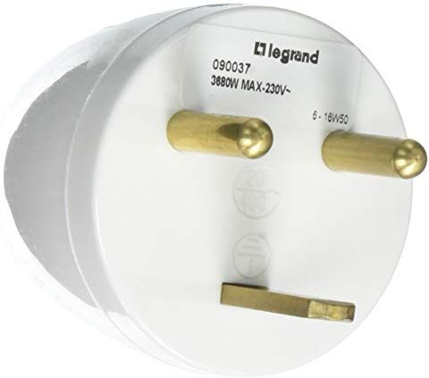 Legrand Adattatore 2p+t brancht 1 presa 16 A su una spina 20 A, colore: Bianco