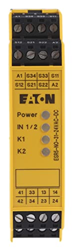 Eaton esr5-no-31 – 24 vac-dc relè di sicurezza, Single Dual Channel, 3 unità principale senza uscita di sicurezza, 1 NC uscita del segnale, 24 VAC/DC controllo tensione