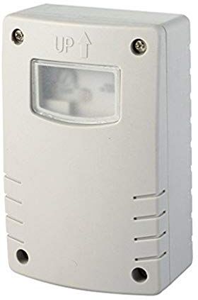 Electraline Interruttore Crepuscolare con Programmazione, Notturna, Timer, per Uso Esterno IP44, Bianco